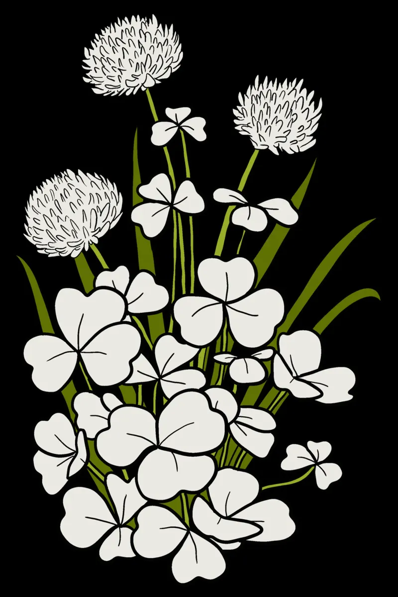 White shamrock poster con telaio in alluminio da TijanaArtStudio88