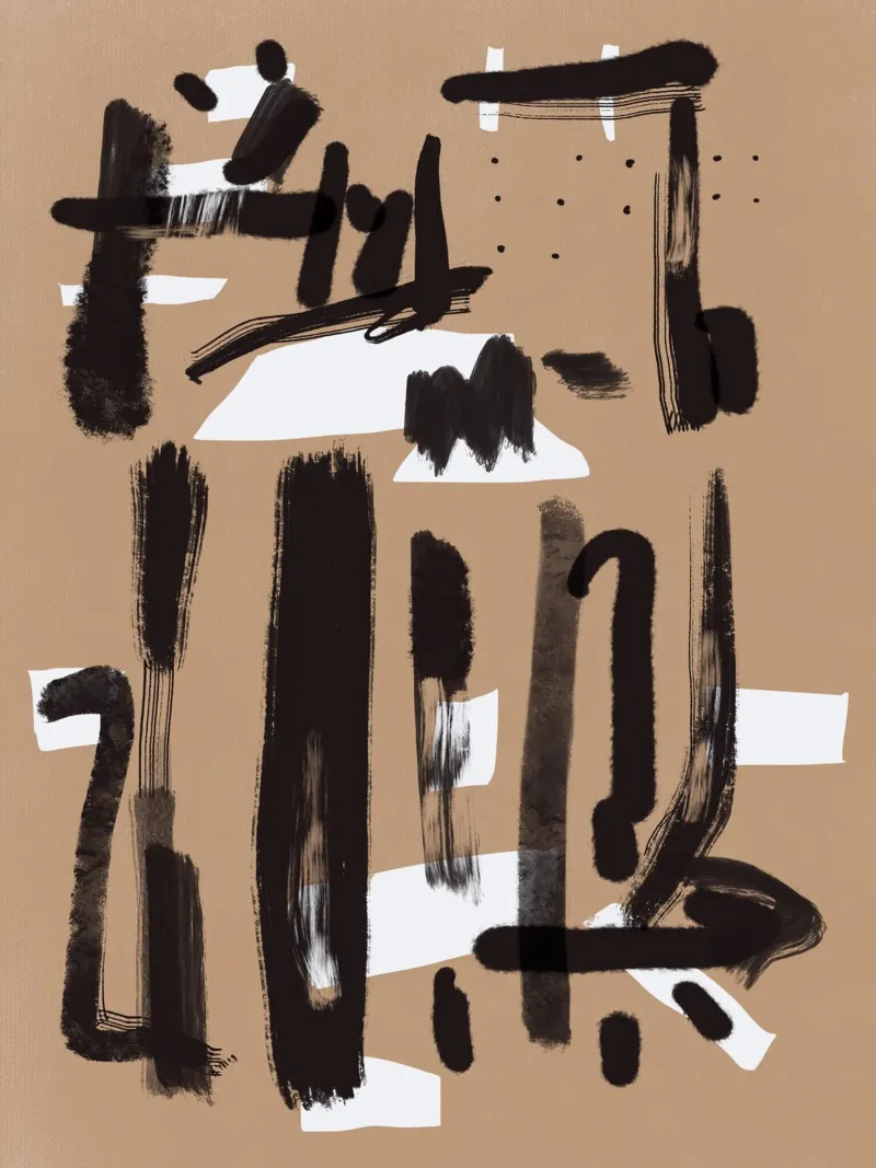 Abstracte beroertes canvas met Baklijst van Little Dean