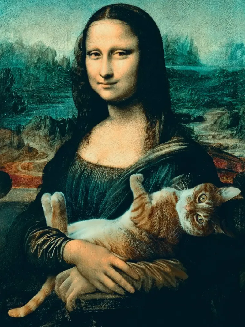 Mona lisa Cat poster da Musadad Shop