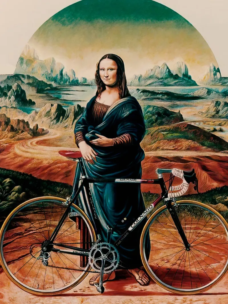 Mona lisa Bicycle poster con telaio in plastica da Musadad Shop