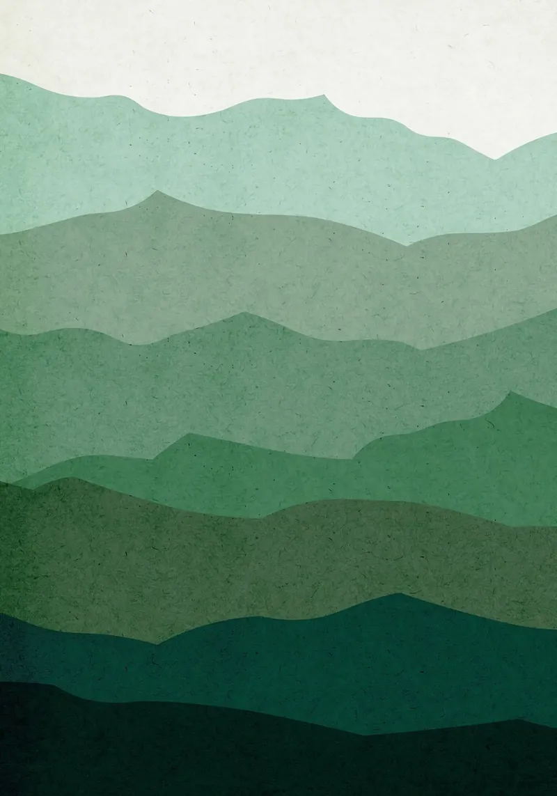 montagne strati natura paesaggio verde sfumature gradiente t poster con telaio in alluminio da Patrick M Gerber