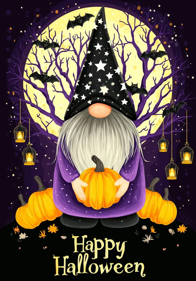 Mago e zucca di Halloween poster da Stellar Creative