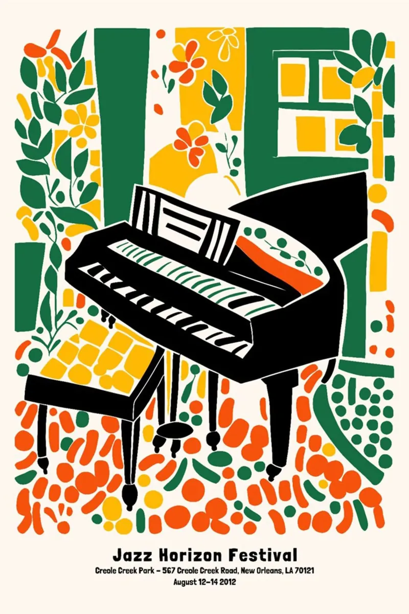 Jazz Horizon Fest poster con telaio in legno da cosmos studio