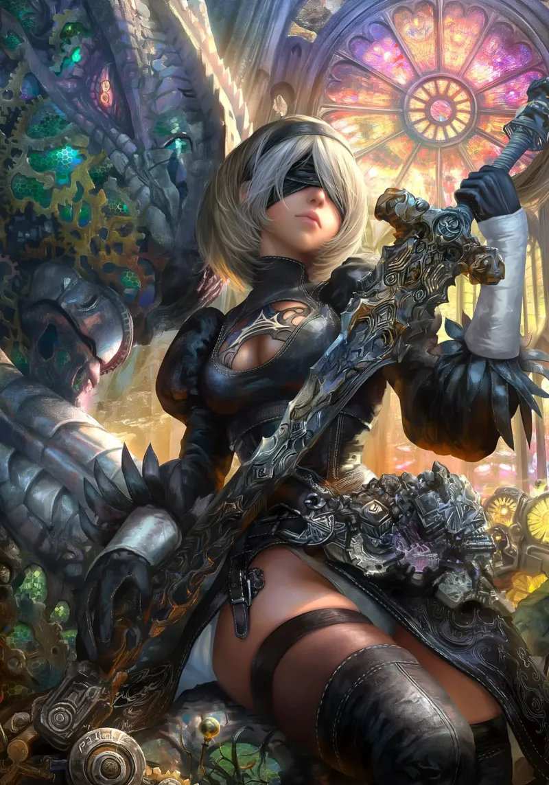 2B Nier Automata poster con telaio in plastica da Fleur de Lys