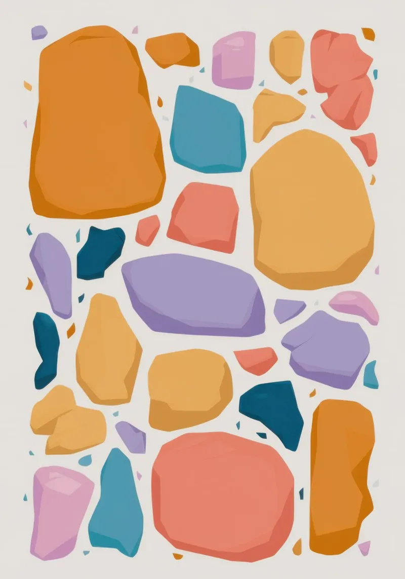 Mosaico di pietra cromatica poster con telaio in legno da Autumn Season