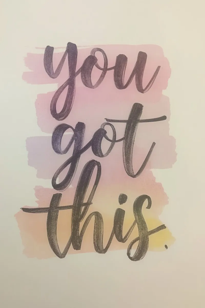 You Got This Phrase su lavaggi ad acquerello poster con telaio in plastica da DesignDoodle