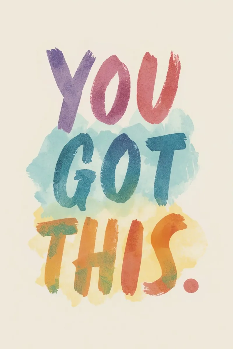 L'arte di You Got This in stile acquerello poster con telaio in alluminio da DesignDoodle
