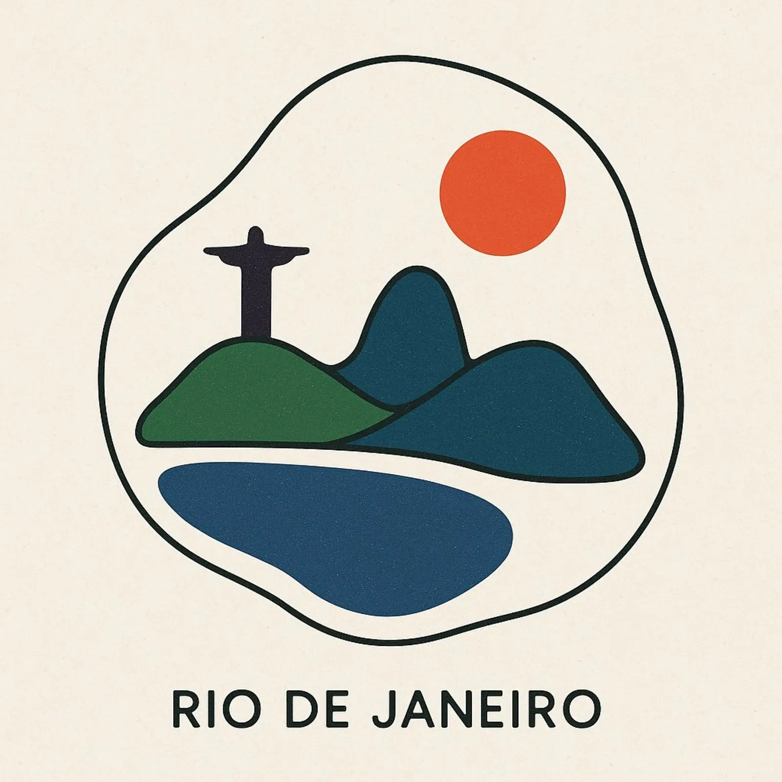 Poster minimalista Rio de Janeiro - Cristo Redentore. poster da JETLAG | affiches voyage