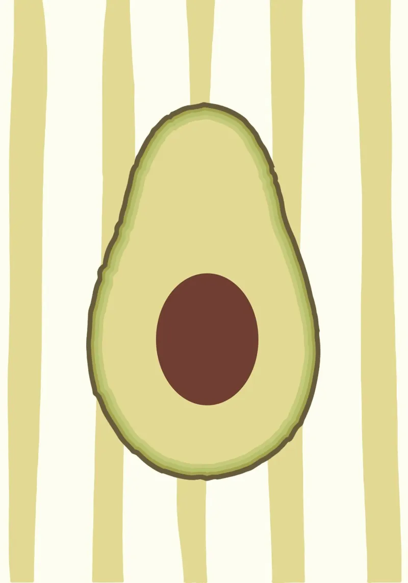 Avocado Slice poster con telaio in alluminio da Attaboy Dsgn