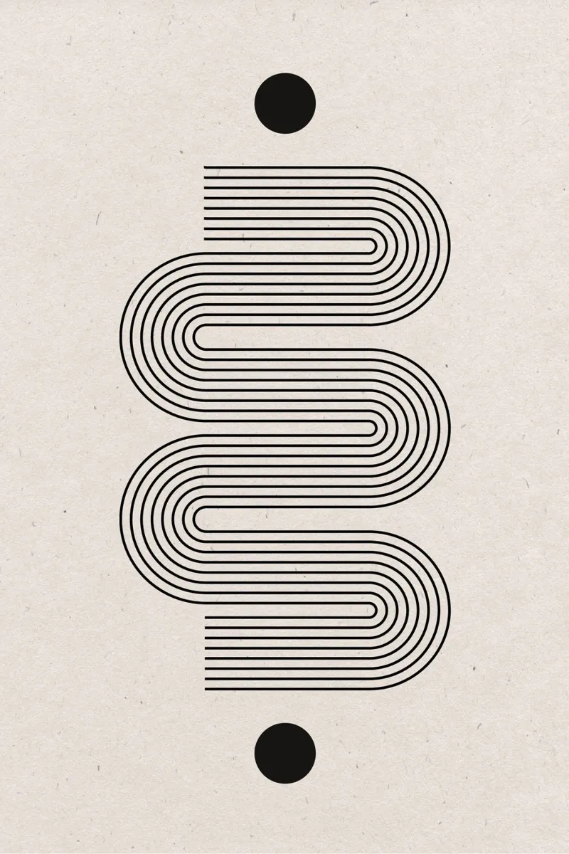 Equilibrio moderno n. 1 poster con telaio in legno da The Miuus Studio