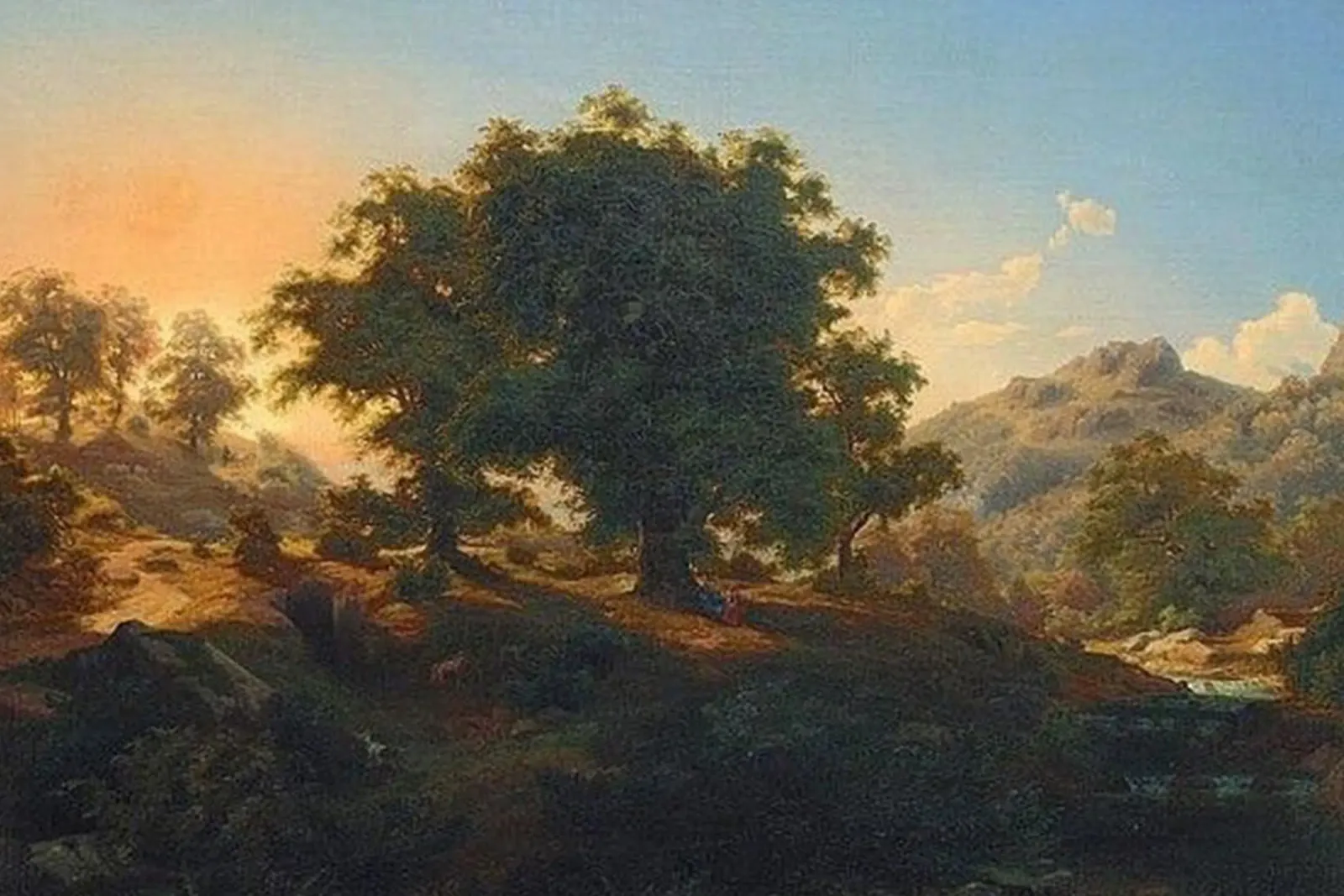 Montagne e alberi rigogliosi - Paul Weber poster con telaio in legno da Art In The Sky