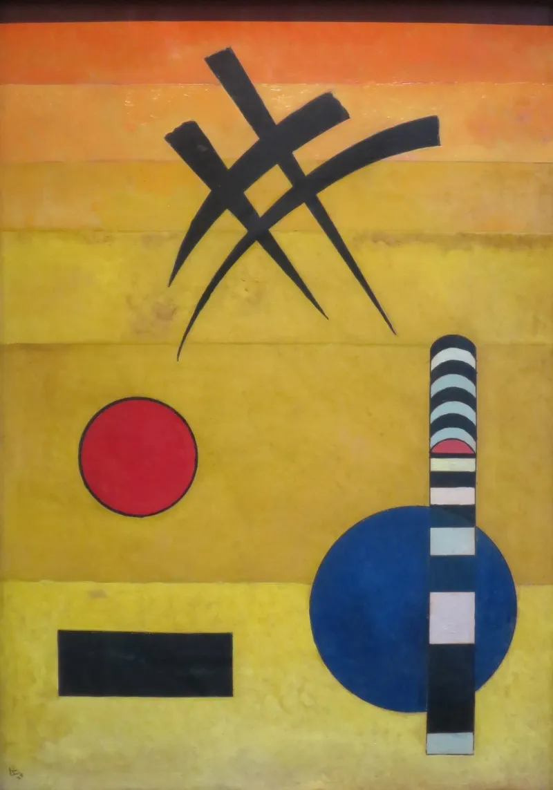 Wassily Kandinsky - Teken - Abstracte Kunst canvas met Baklijst van Aesthetic Muse