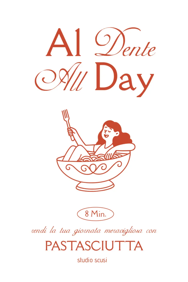 Al Dente Pasta All Day - studio scusi tela con Cornice a cassetta da studio scusi
