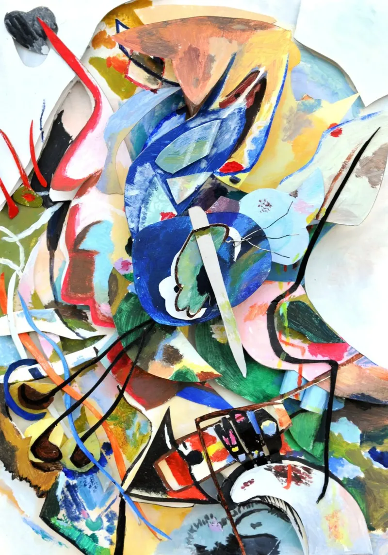 Wassily Kandinsky - Abstracte kunst canvas met Baklijst van Aesthetic Muse