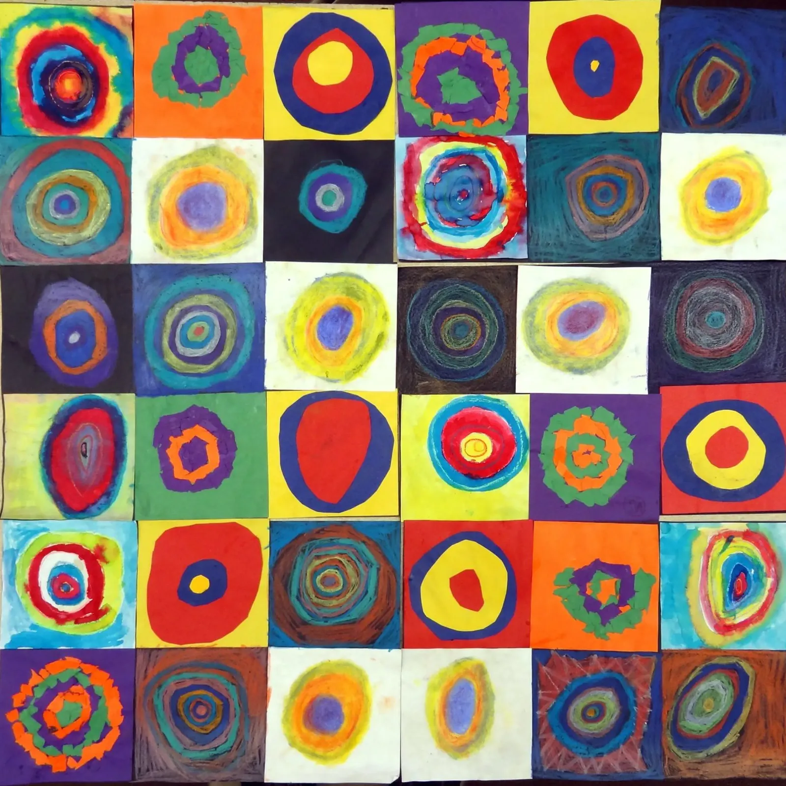 Wassily Kandinsky - Abstracte kunst canvas met Baklijst van Aesthetic Muse