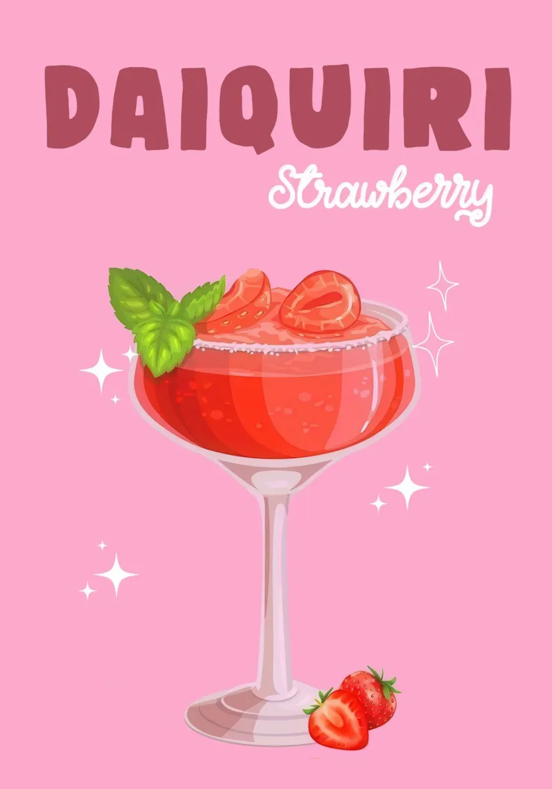Strawberry Daiquiri Delight poster da Attaboy Dsgn