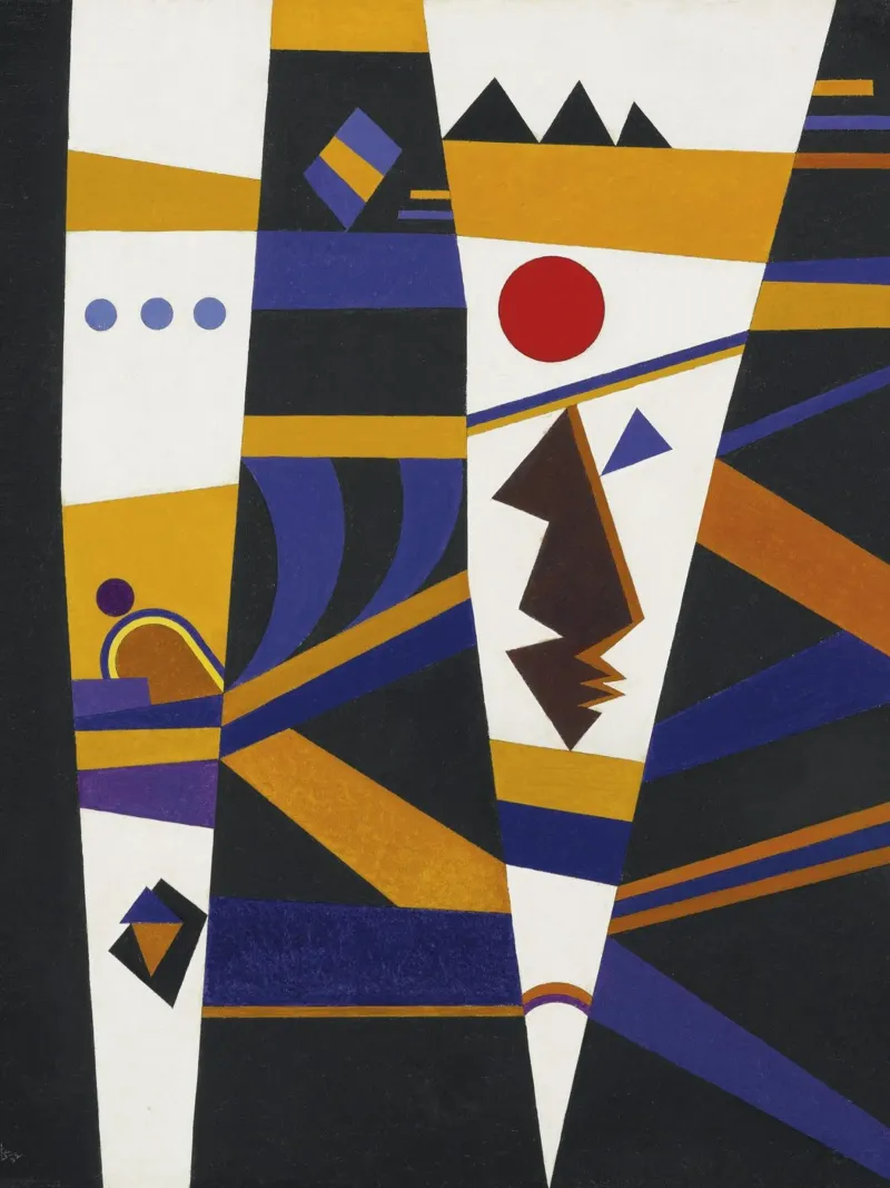 Wassily Kandinsky - Liasons- Abstract Art Poster mit Aluminium Rahmen von Aesthetic Muse