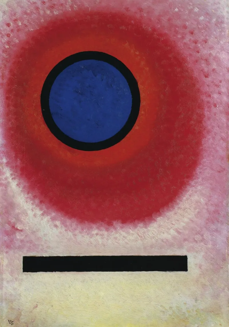 Wassily Kandinsky - Kreis Bleu II- Abstrakte Kunst Poster mit Aluminium Rahmen von Aesthetic Muse