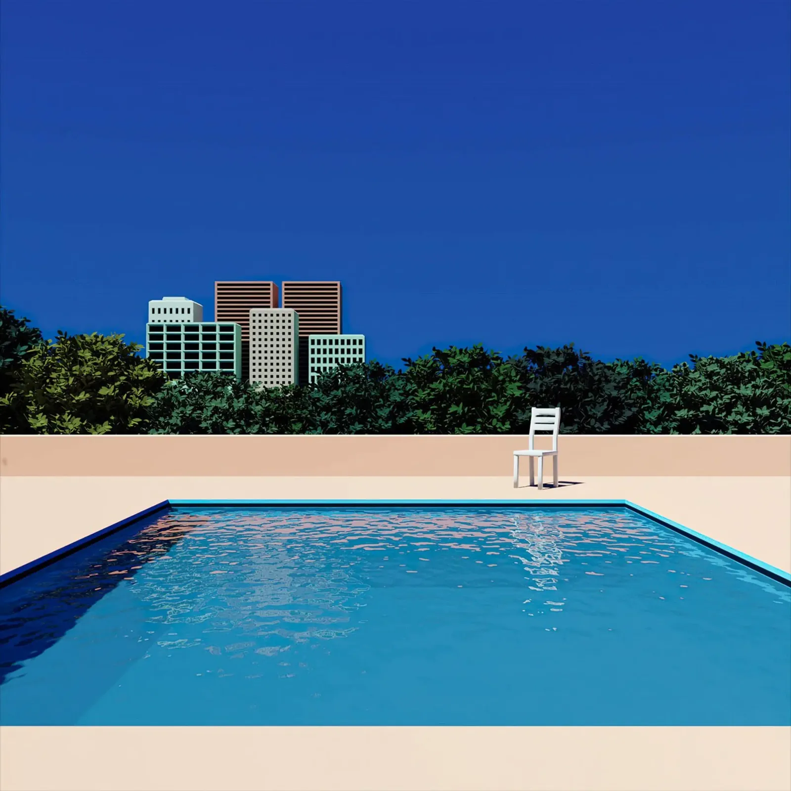 Empty Sunny City Pool poster con telaio in plastica da Leonard Barreiro