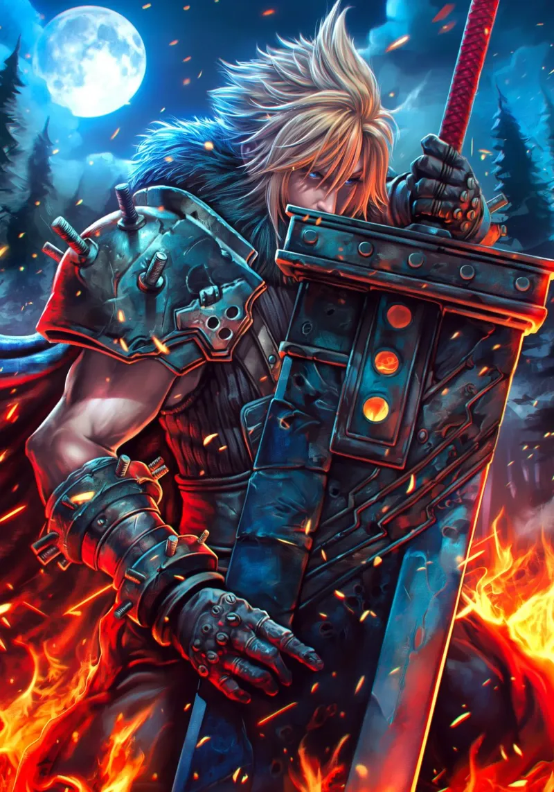 FF7 Cloud Strife Final Fantasy poster de Stellar Creative
