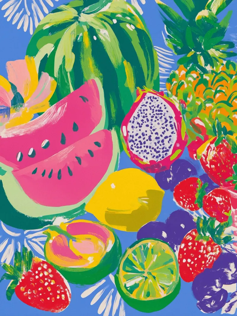 Exotisch fruitparadijs canvas met Baklijst van Carinaprint