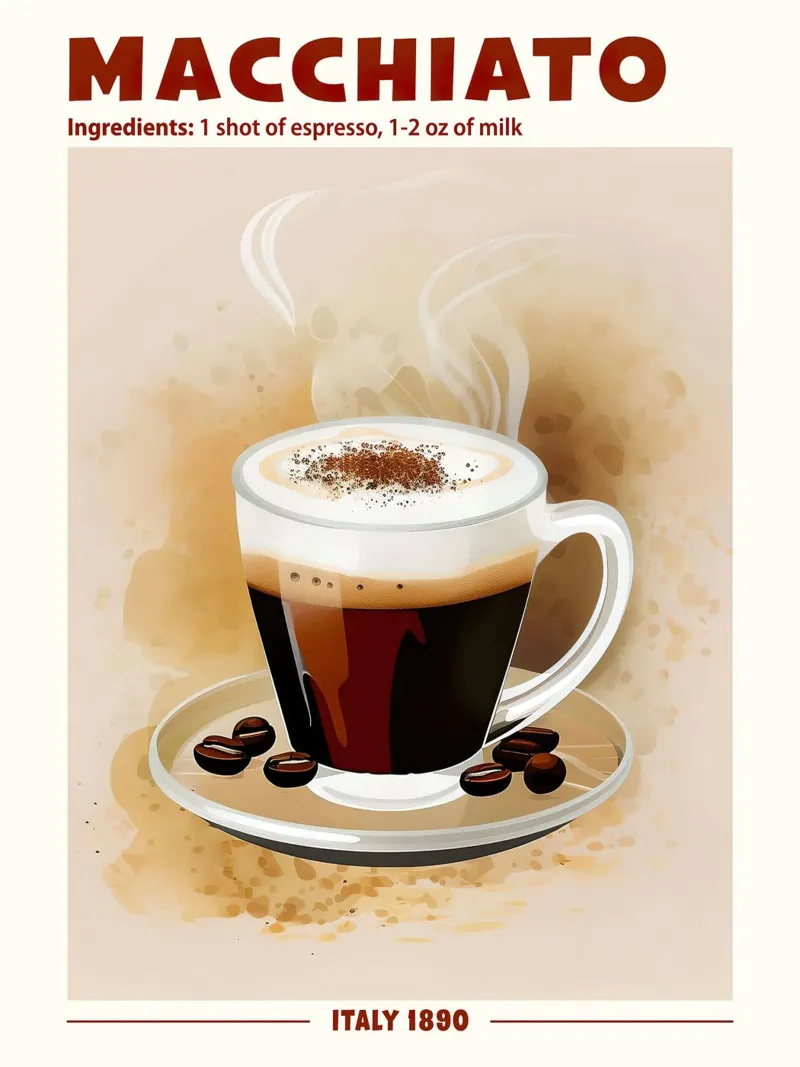 Caffè Macchiato, Italy 1890 poster con telaio in legno da janetlynn