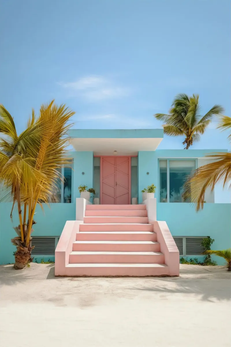 Beach House poster con telaio in legno da robertmotoiart