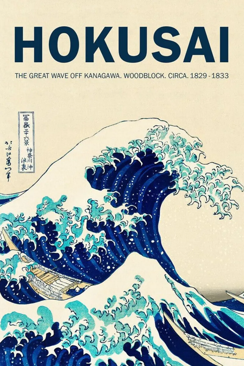 Hokusai Art poster con telaio in alluminio da Top Art