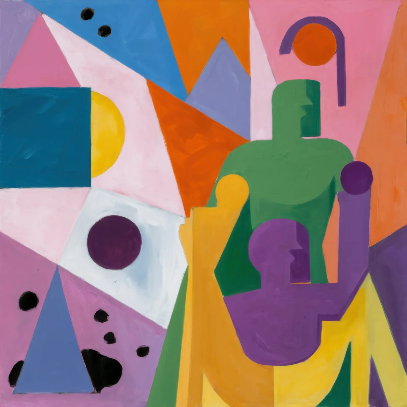 Cubist Still life Forms canvas with Floater frame by Snow Mist