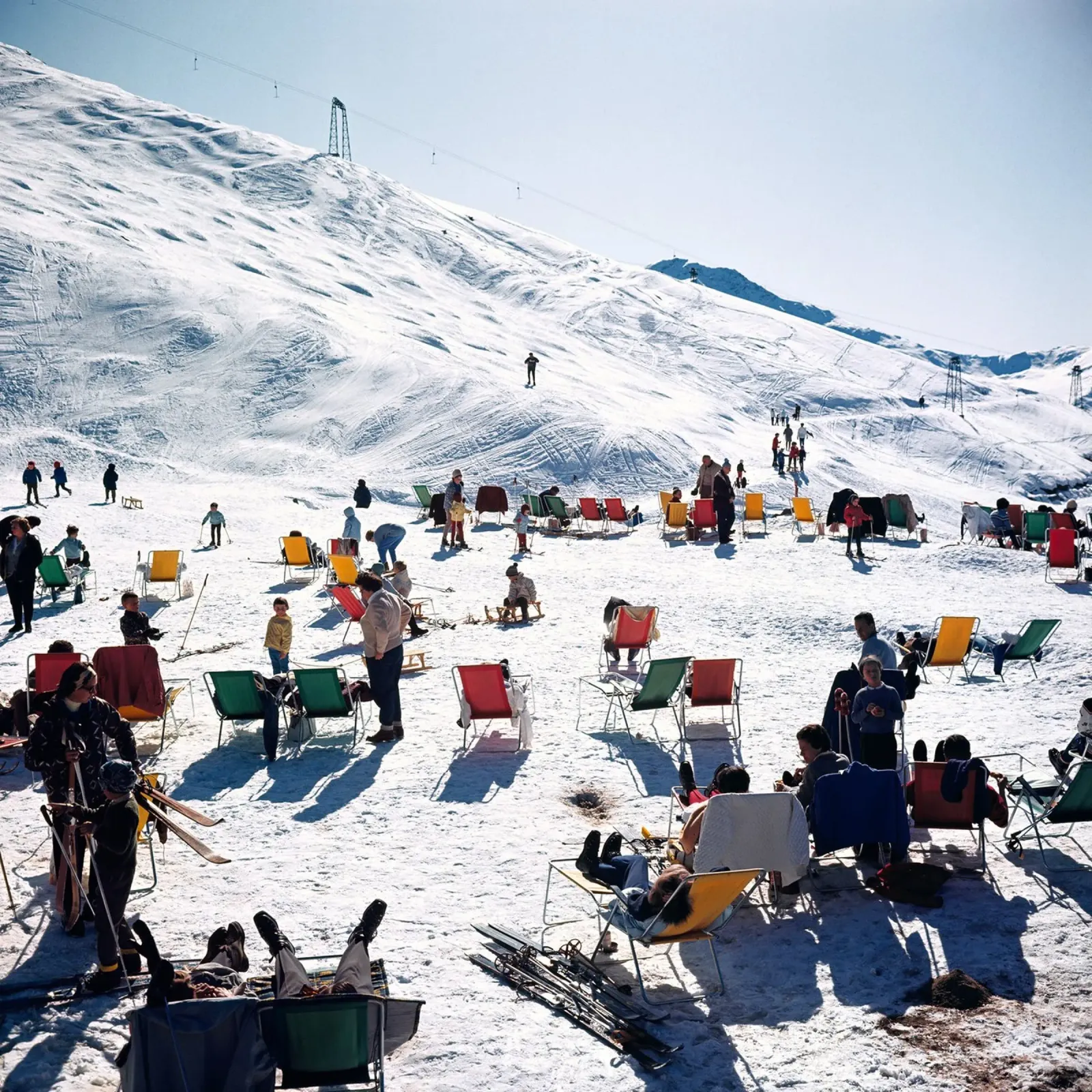 Sunbathing on the Snow Mountains canvas with Floater frame by The Poster UK