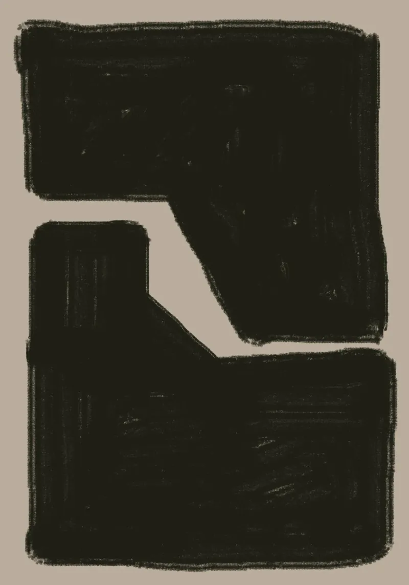 Composizione geometrica nera e beige alluminio dibond da The Miuus Studio