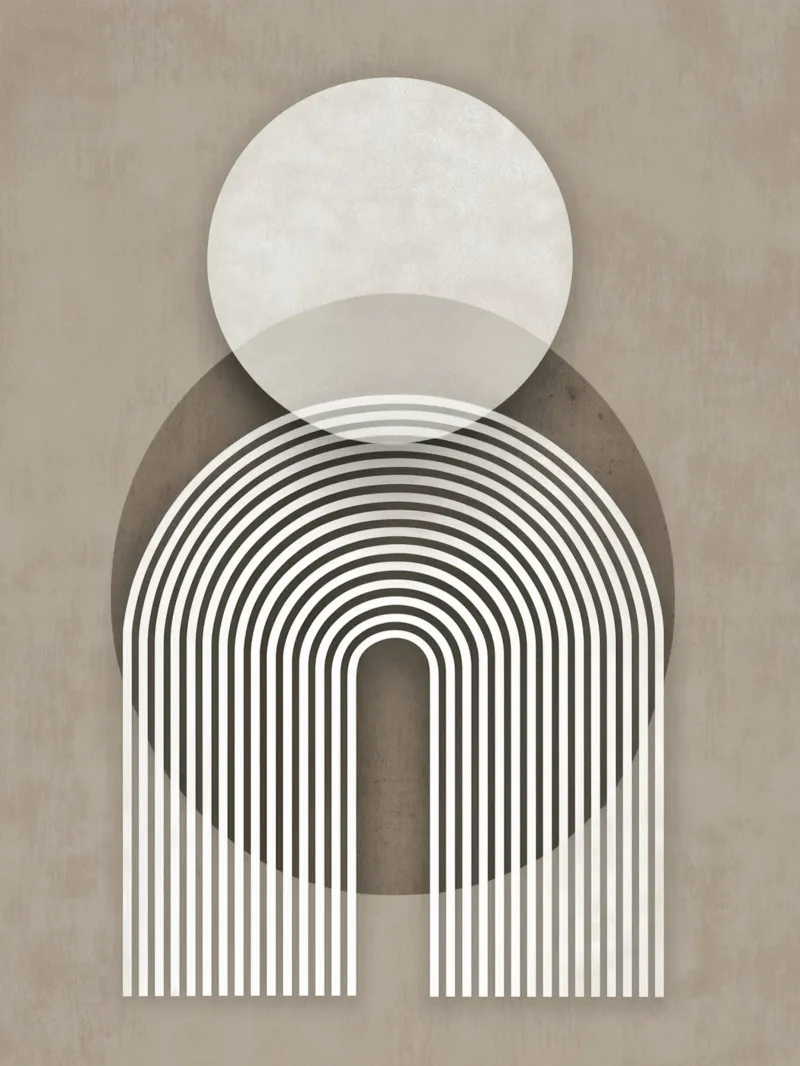 Geometria moderna e vintage poster con telaio in legno da Carinaprint