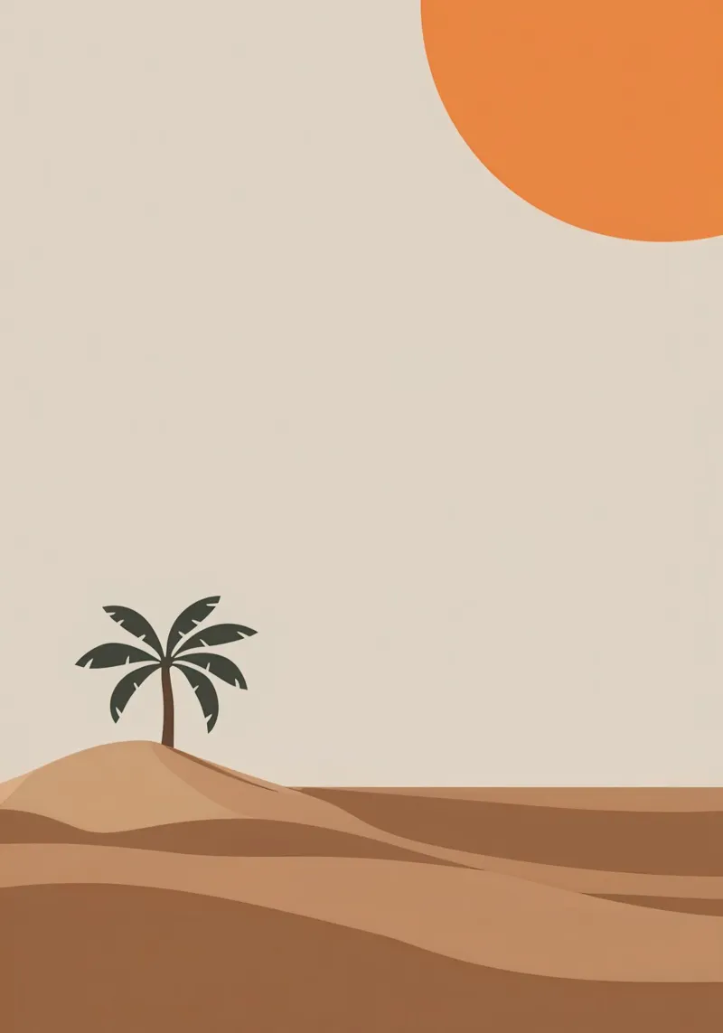 Serenità solitaria del deserto poster con telaio in alluminio da Autumn Season