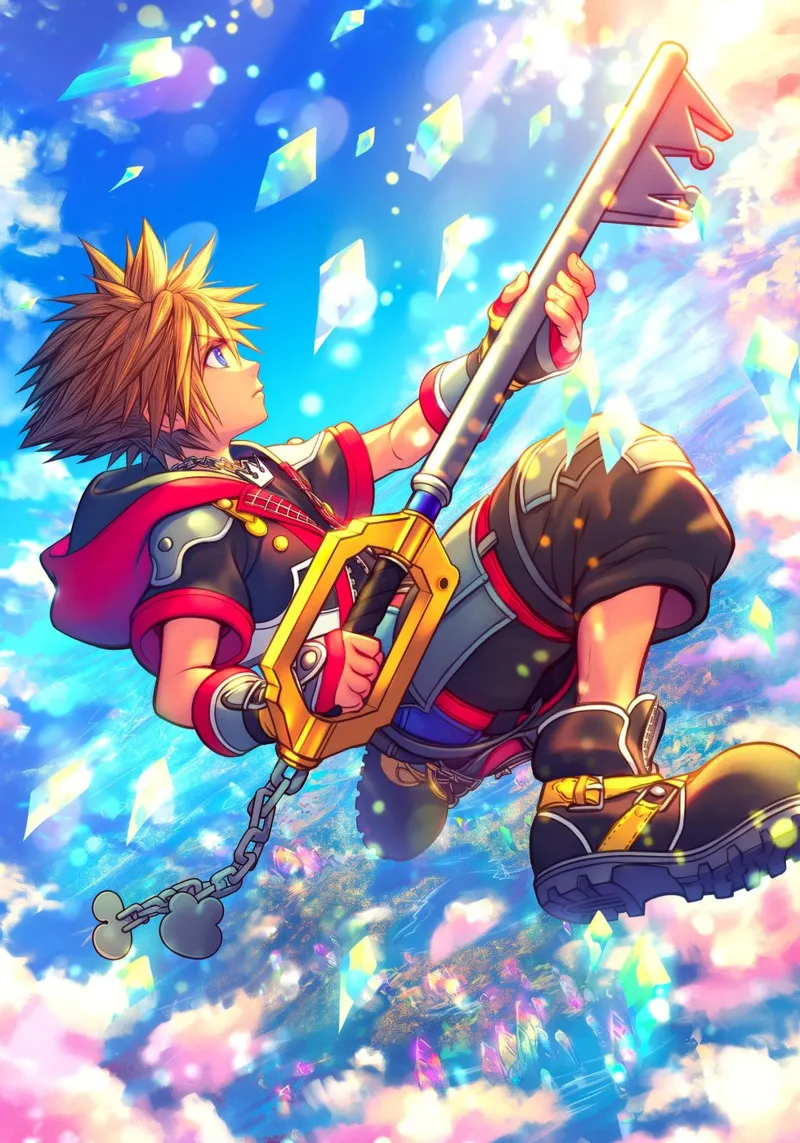 Sora Kingdom Hearts tela con Cornice a cassetta da Stellar Creative