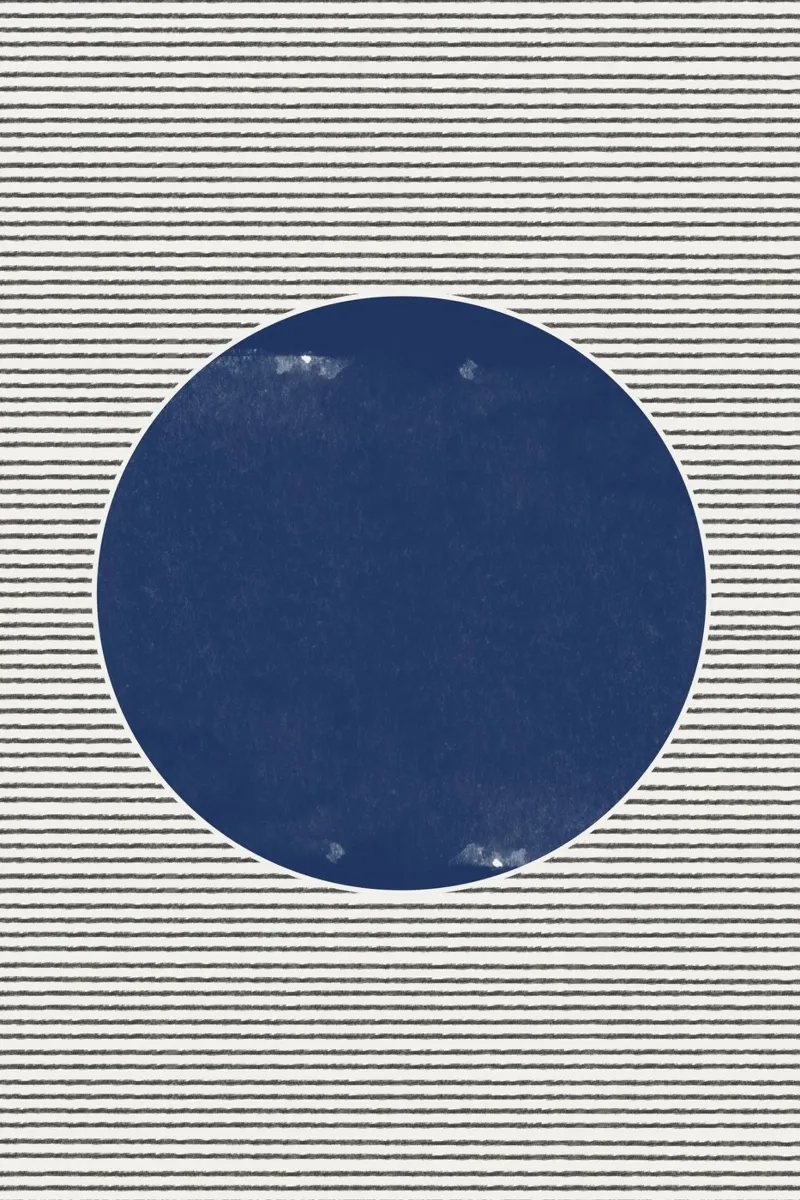 Watercolor Circle and Stripes alu-dibond by The Miuus Studio