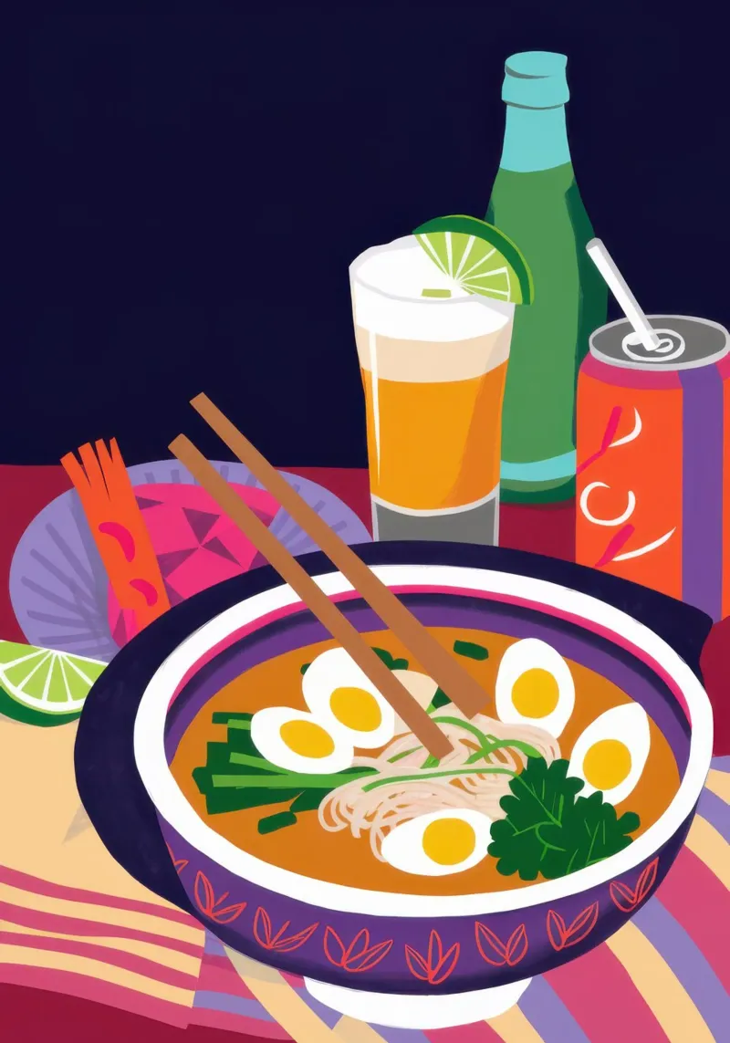 Voglia di ramen a mezzanotte poster con telaio in plastica da Autumn Season