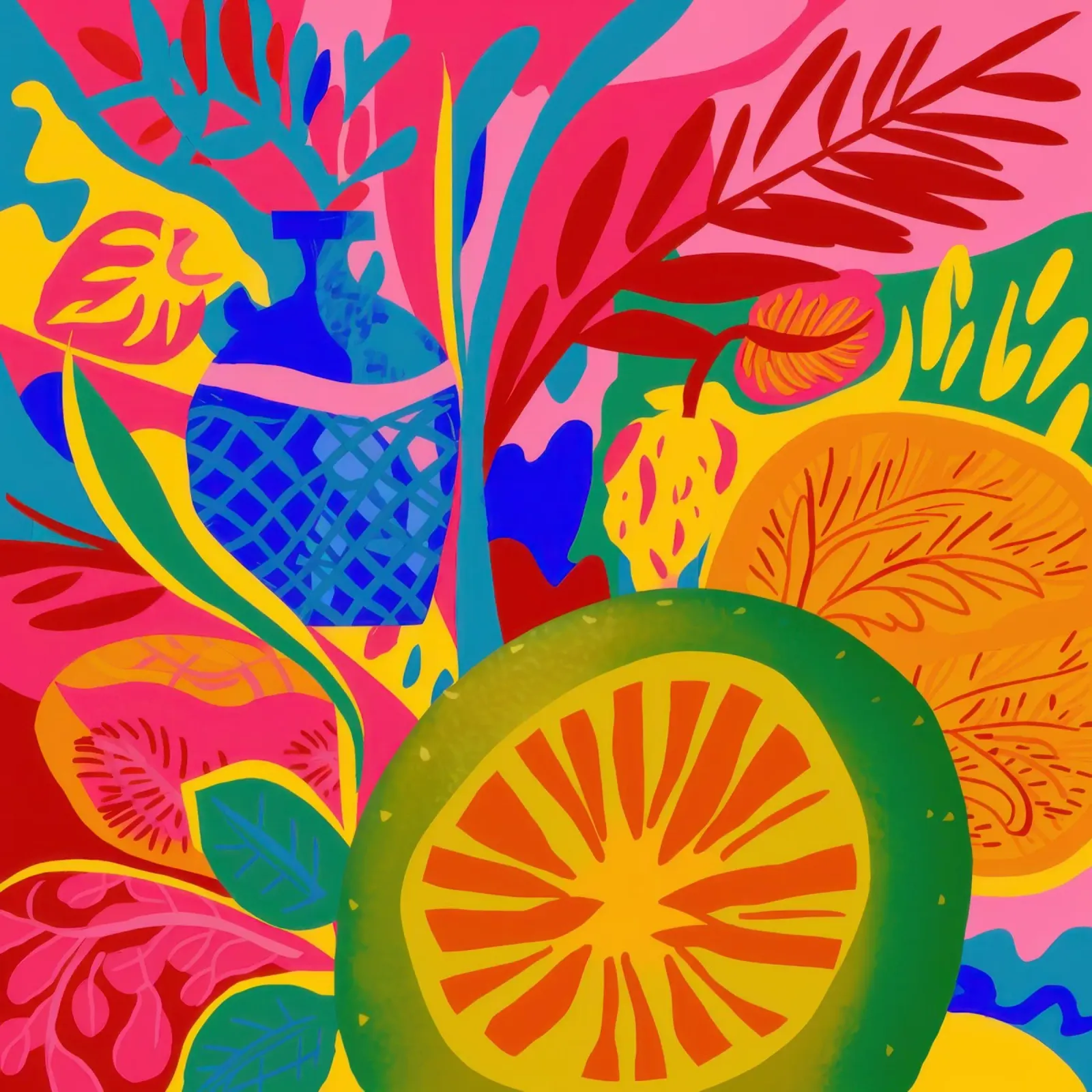 Sogno di febbre tropicale poster con telaio in legno da Astra Mist