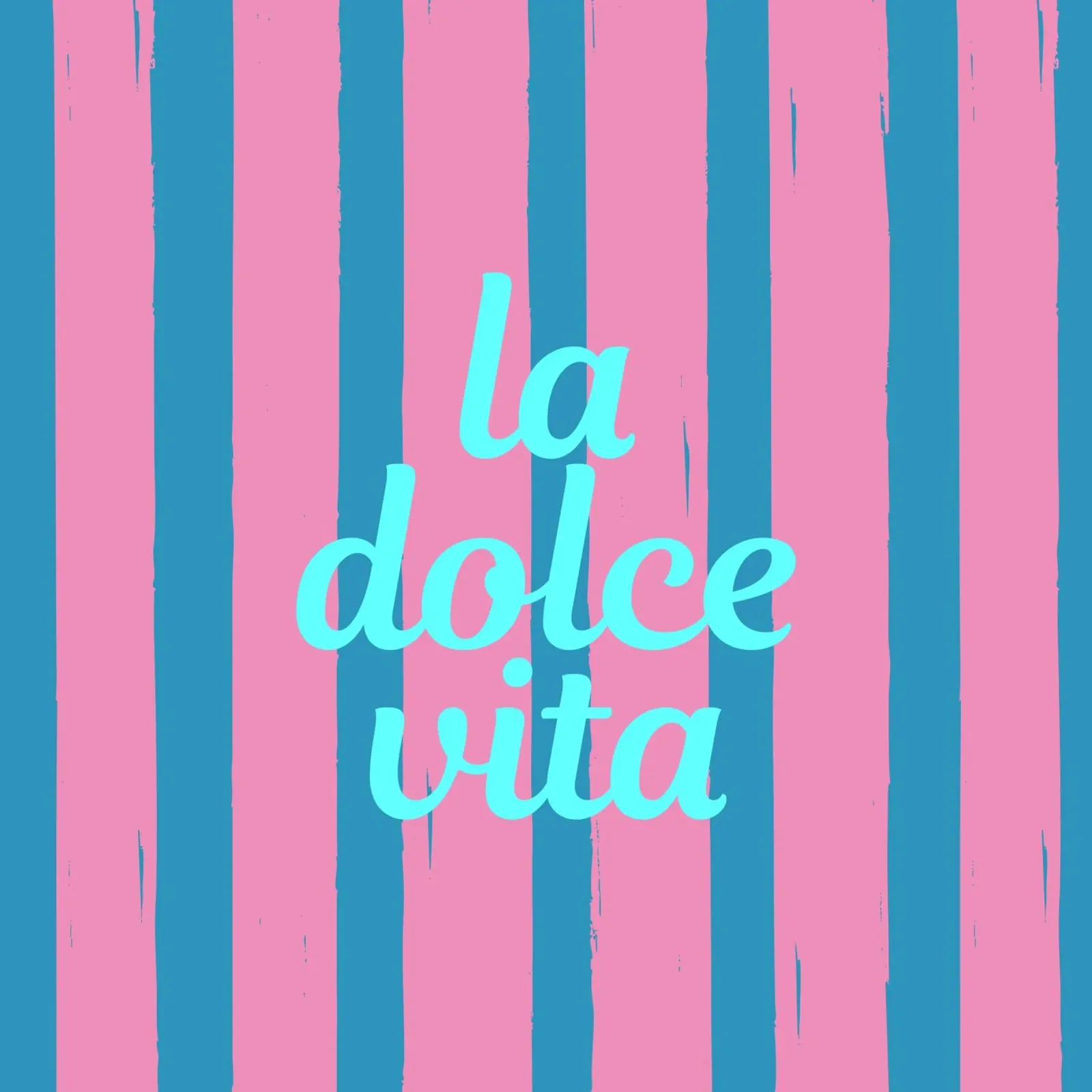 La Dolce Vita – Pastel Retro Stripes poster con telaio in legno da EDMPROJECT