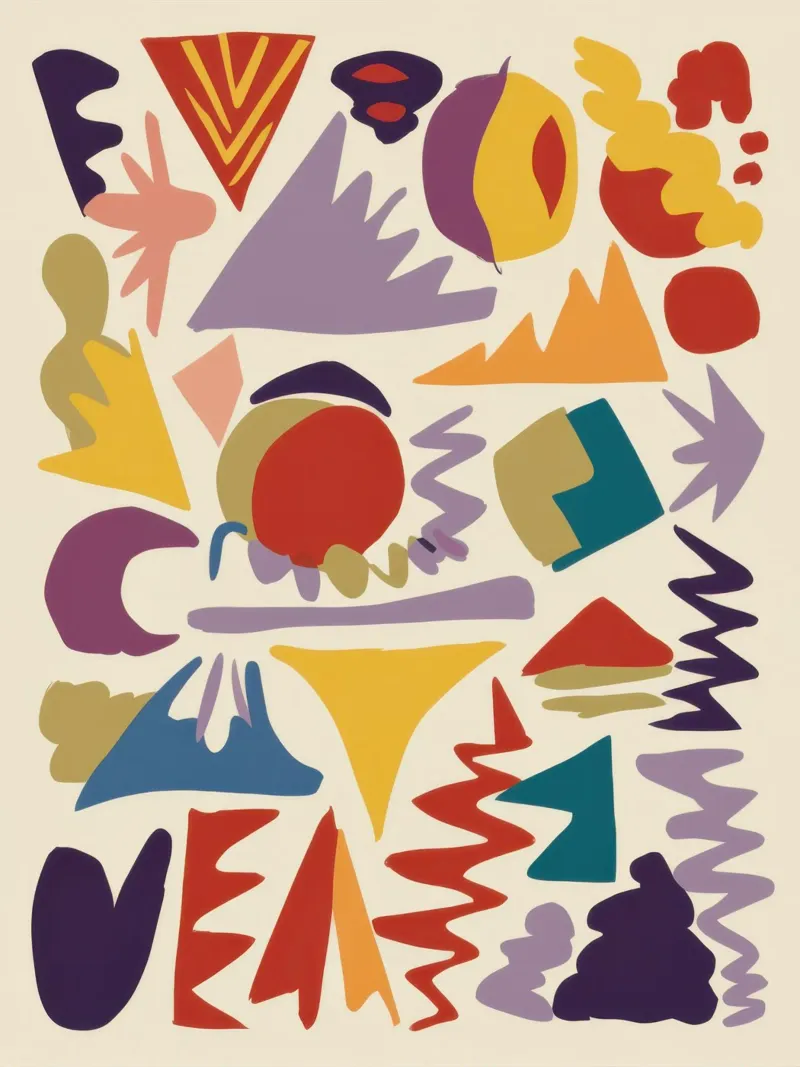 Fröhlicher geometrischer Karneval Poster mit Aluminium Rahmen von Astra Mist