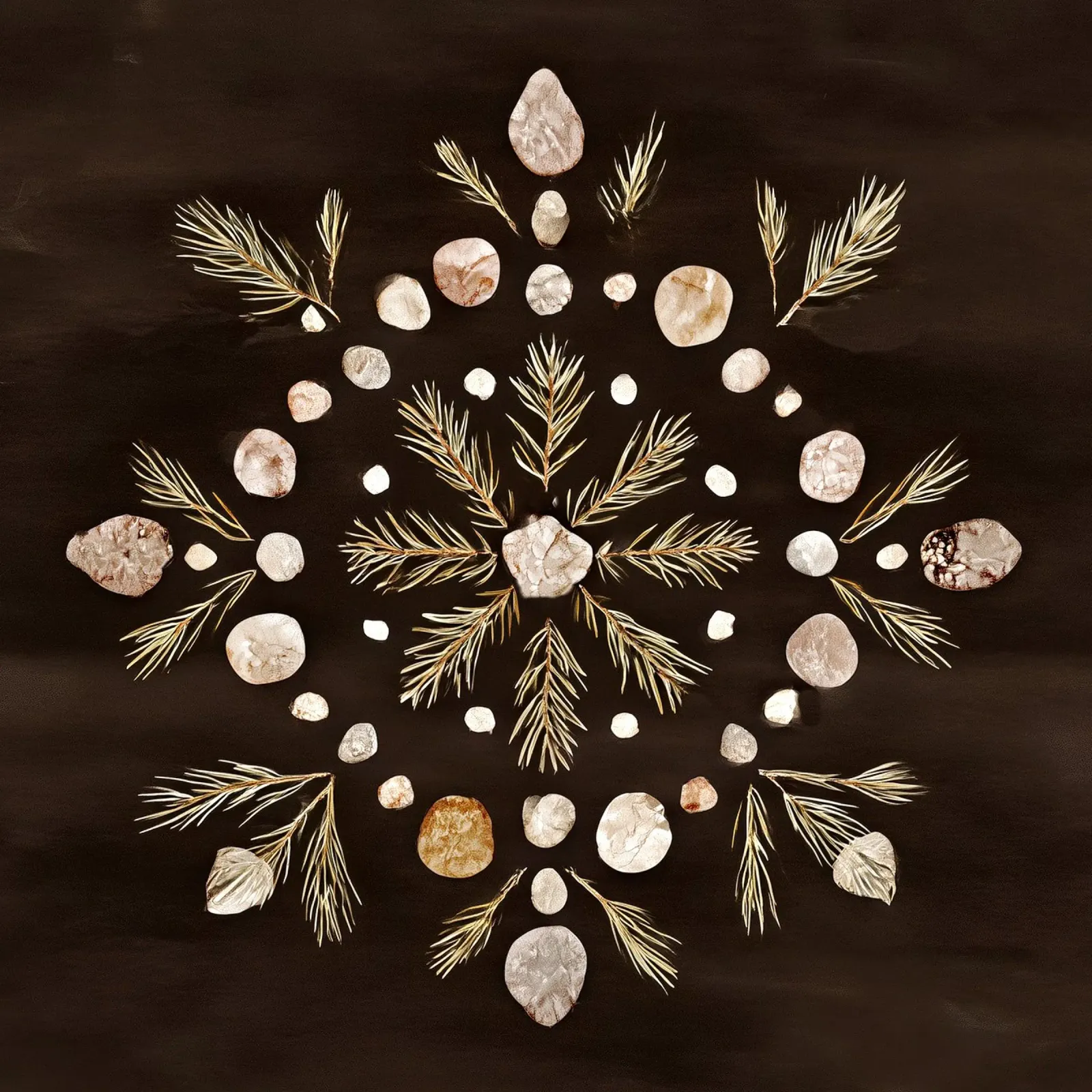Mandala di pino e pietra poster con telaio in plastica da Luke Wilder Studio