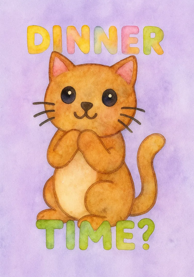 ora di cena gatto divertente poster con telaio in alluminio da limous