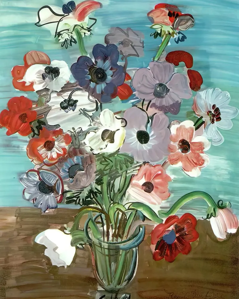 Manojo de anémonas de Raoul Dufy poster de mix mate