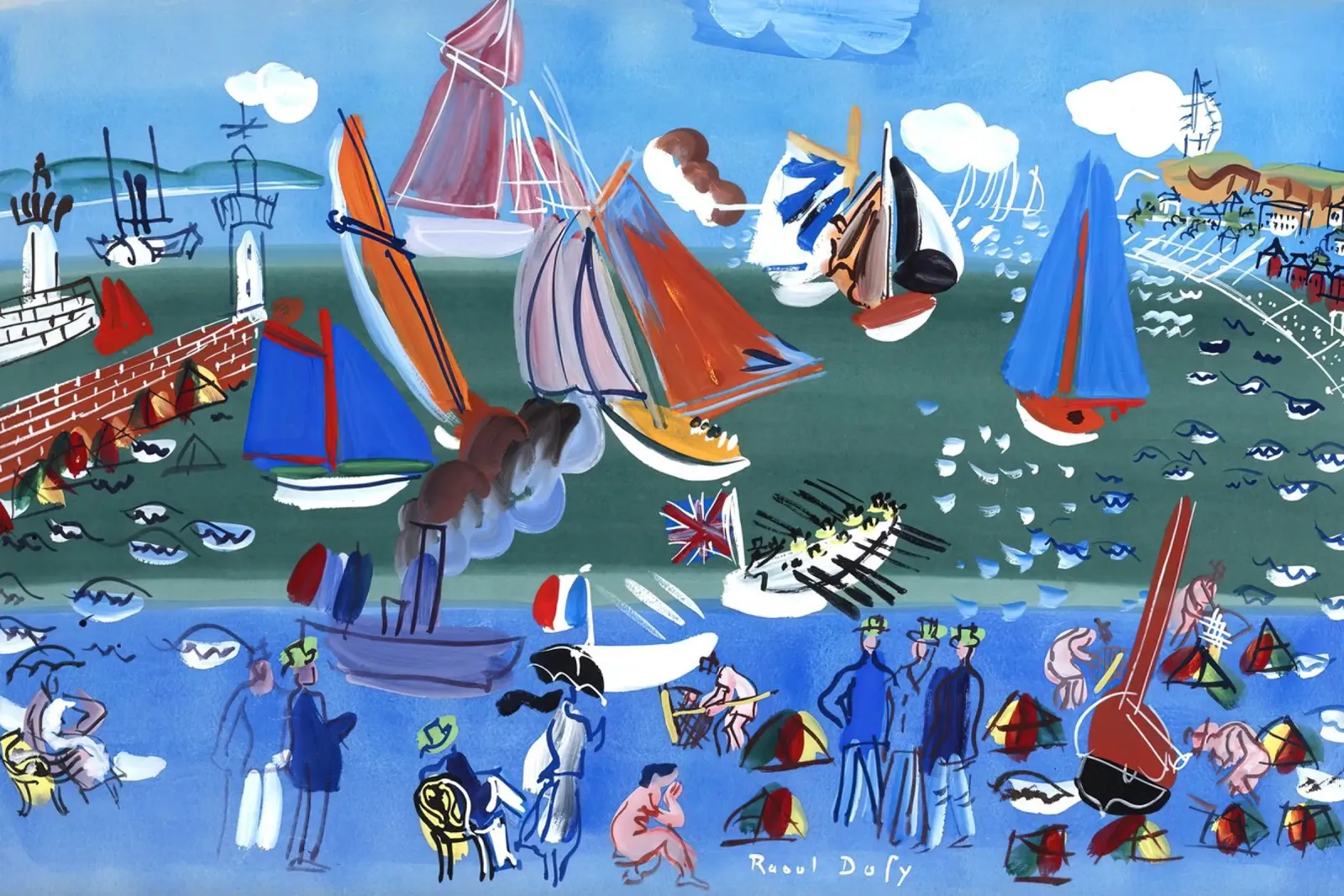 Der Besuch des englischen Geschwaders in Le Havre von Raoul Dufy Poster mit Kunststoffrahmen von mix mate