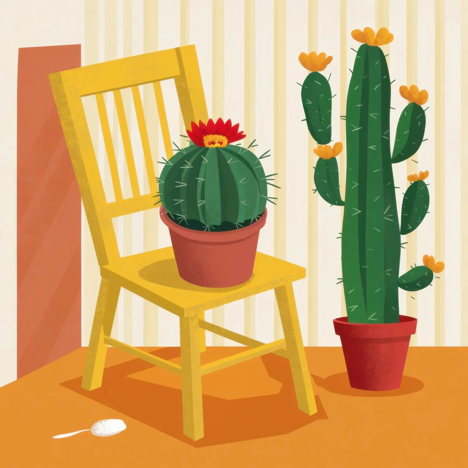 Sedia Cactus Stillness poster con telaio in alluminio da Astra Mist