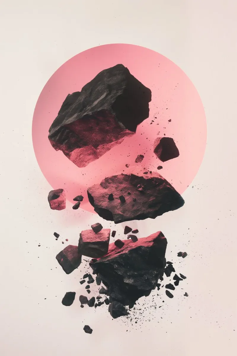 Rocks colliding 3 plexiglass da LeDieg