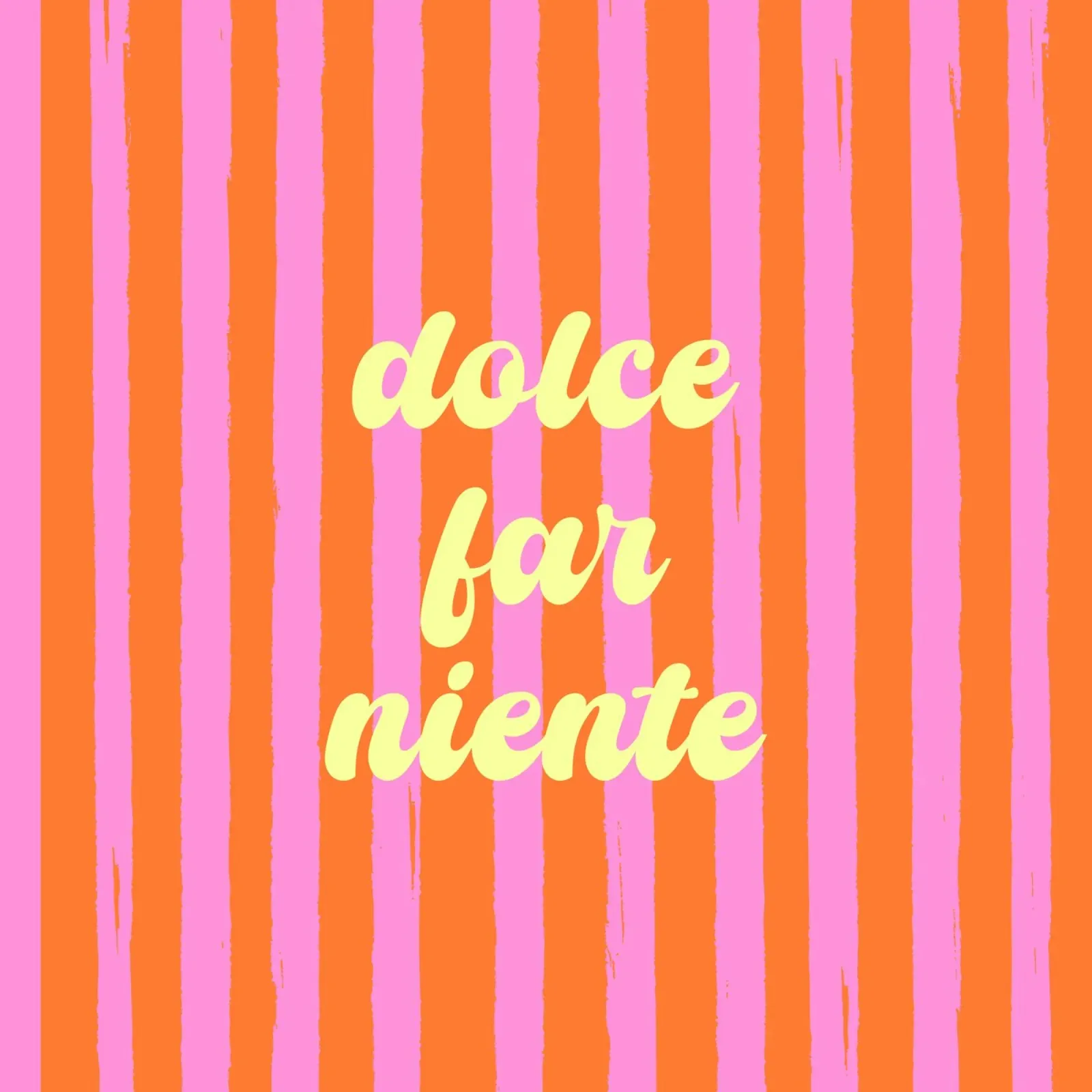 Dolce Far Niente - Retro Orange & Rosa Streifen Leinwand mit Schattenfugenrahmen von EDMPROJECT