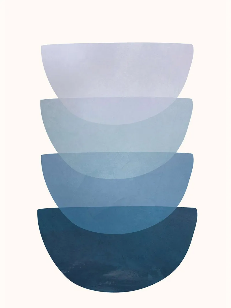 Pila blu II poster con telaio in alluminio da June Jordan