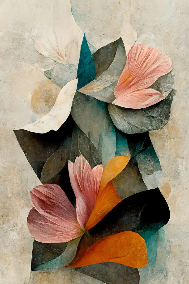 Astrazione floreale poster con telaio in legno da June Jordan