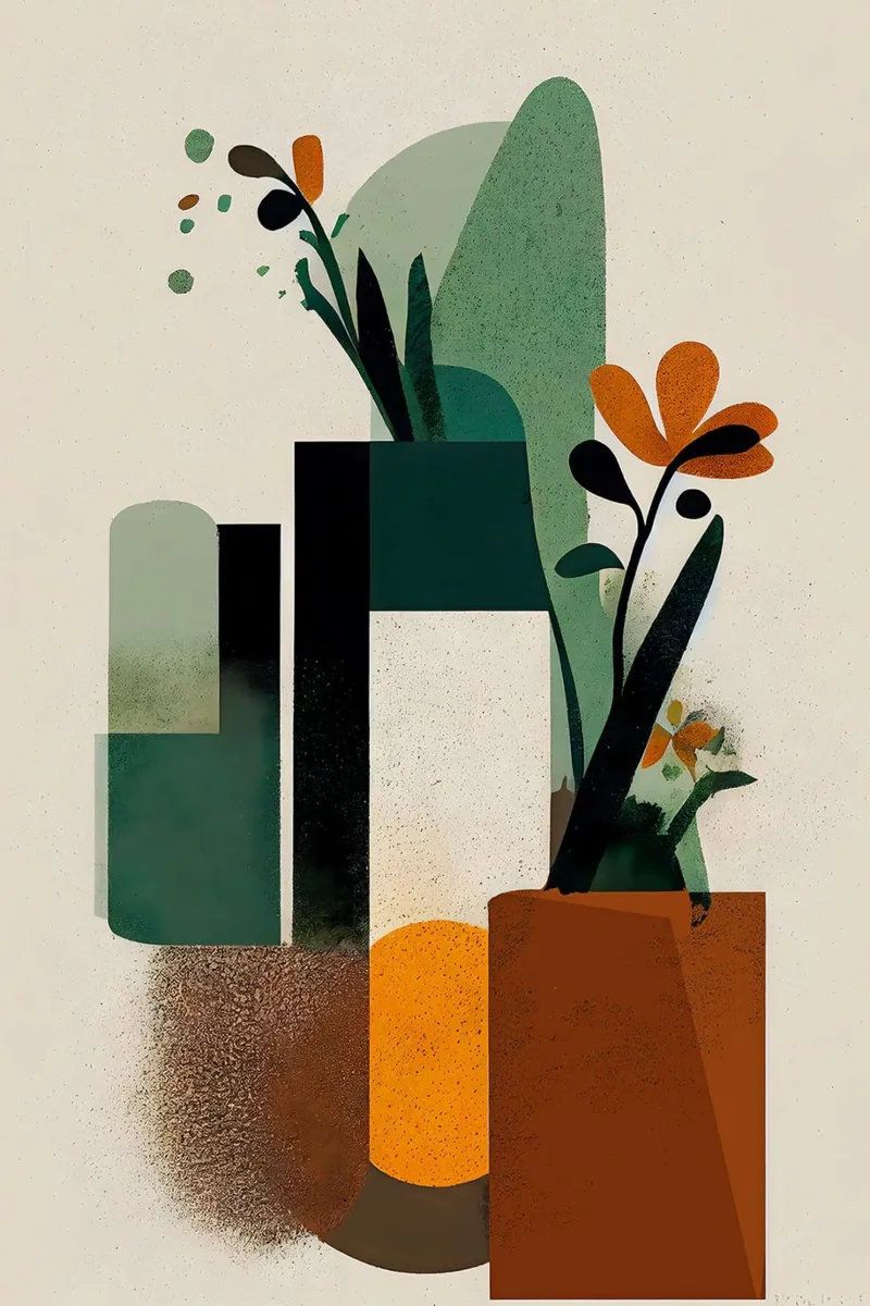 Natura morta geometrica II poster con telaio in plastica da June Jordan