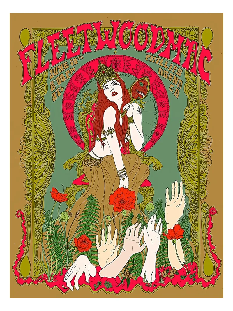 Banda da concerto vintage Leggende Fleetwood Mac tela con Cornice a cassetta da mbapesartur